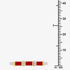 Womens 2MM Gemstone & 1/6 CT. T.W. Natural Diamond 10K Gold Band