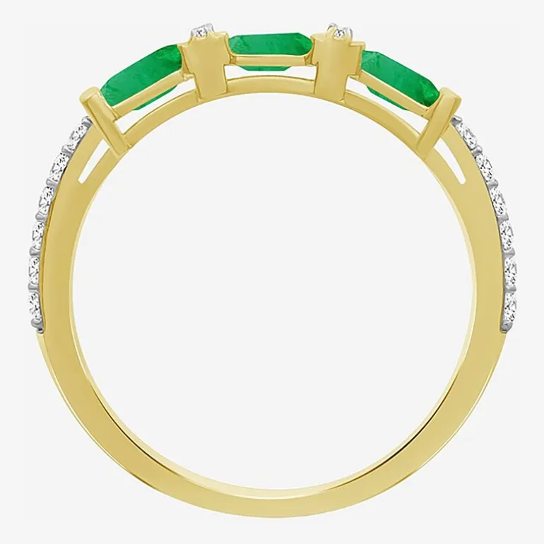 Womens 2MM Gemstone & 1/6 CT. T.W. Natural Diamond 10K Gold Band