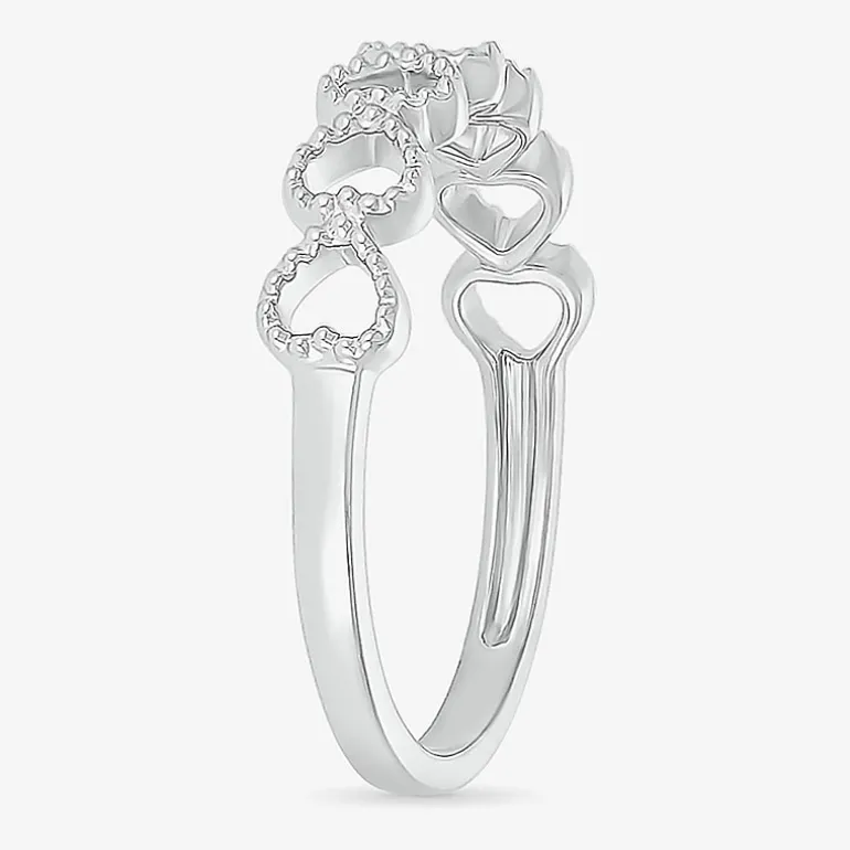 Womens 4MM 10K Gold Heart Band