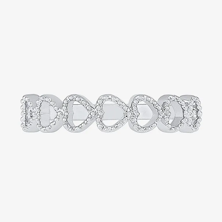 Womens 4MM 10K Gold Heart Band