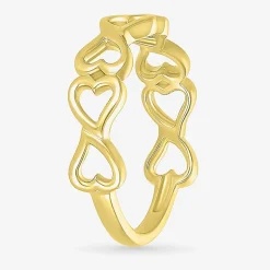 Womens 4.5MM 10K Gold Heart Band