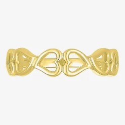 Womens 4.5MM 10K Gold Heart Band