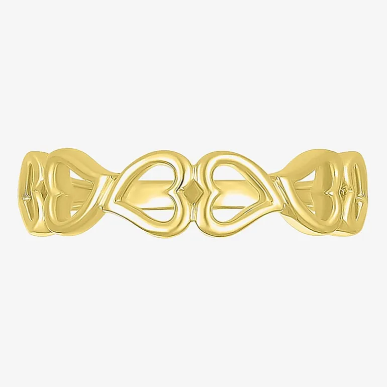 Womens 4.5MM 10K Gold Heart Band