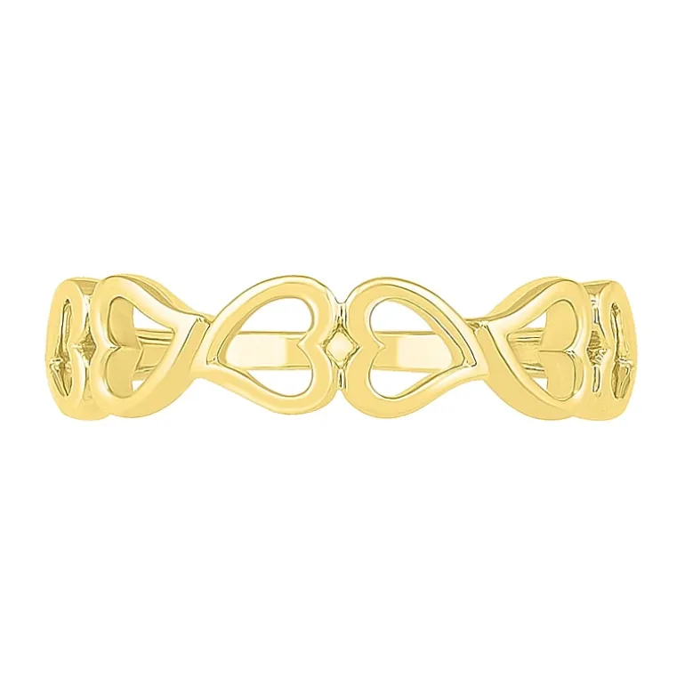 Womens 4.5MM 10K Gold Heart Band