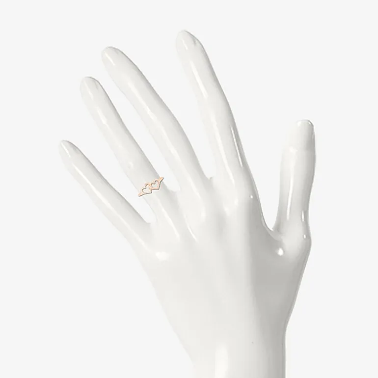 Womens 7.5MM 10K Gold Heart Band