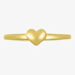 Womens 4.5MM 10K Gold Heart Band