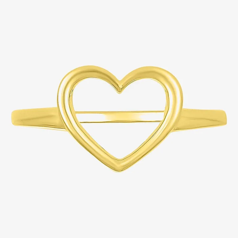 Womens 9mm 10K Gold Heart Band