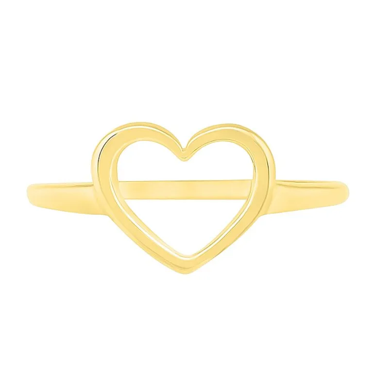 Womens 9mm 10K Gold Heart Band