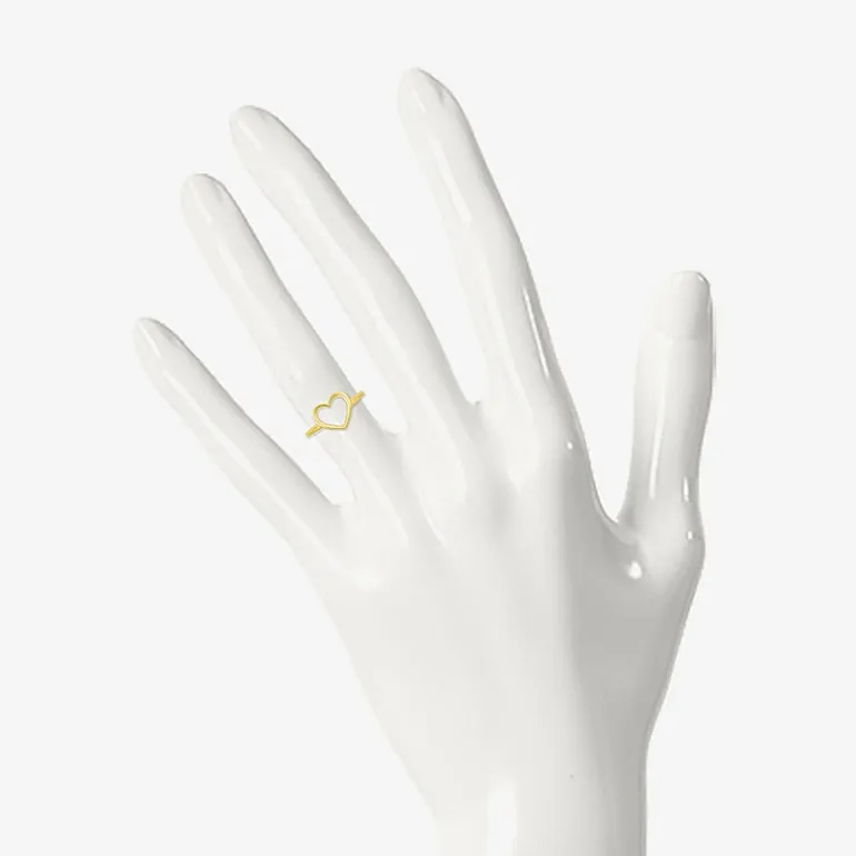Womens 9mm 10K Gold Heart Band