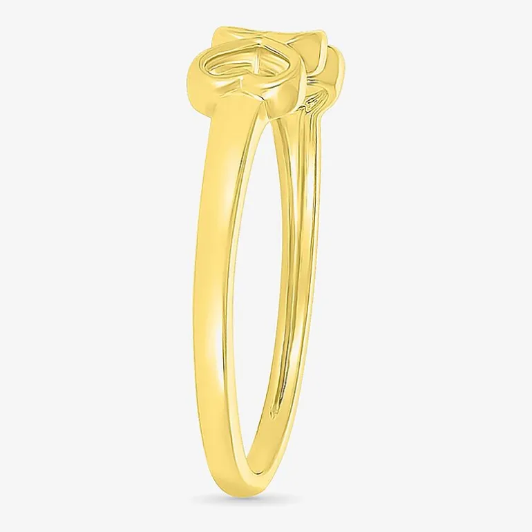 Womens 4.5MM 10K Gold Heart Band