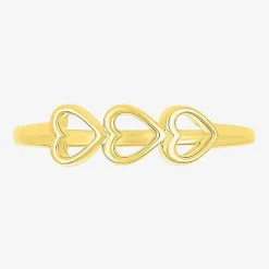 Womens 4.5MM 10K Gold Heart Band