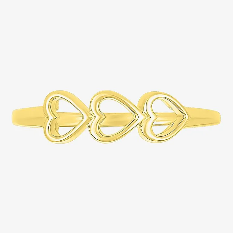 Womens 4.5MM 10K Gold Heart Band