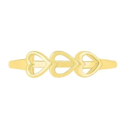Womens 4.5MM 10K Gold Heart Band