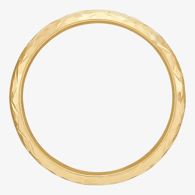 Womens 4MM 14K Gold Heart Round Band