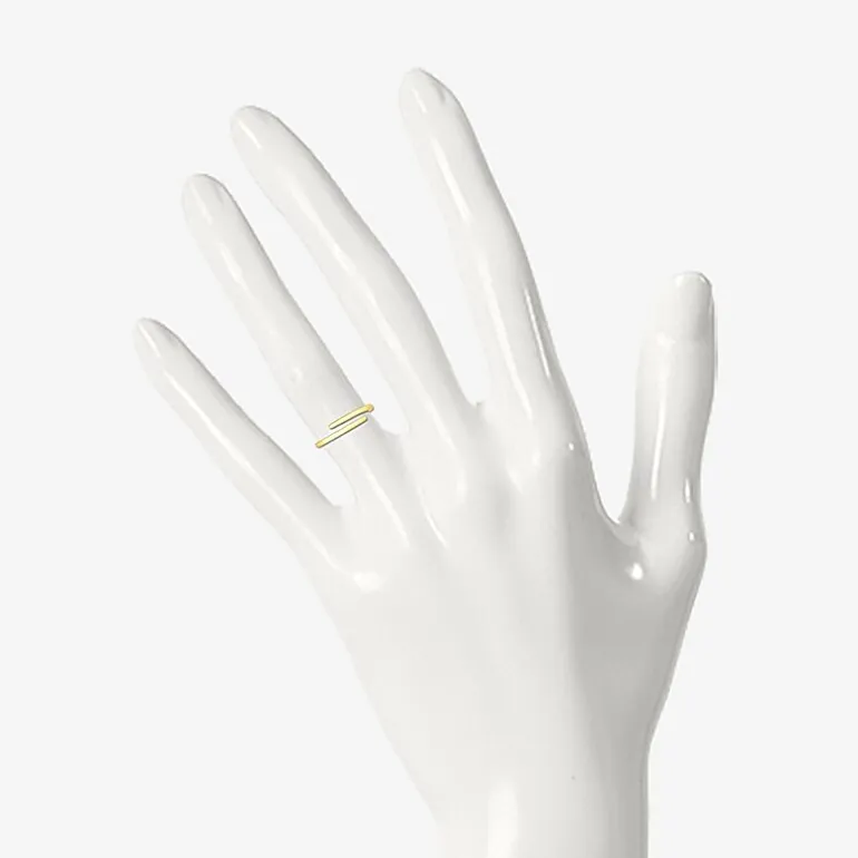 Womens 4MM 10K Gold Round Bypass Band