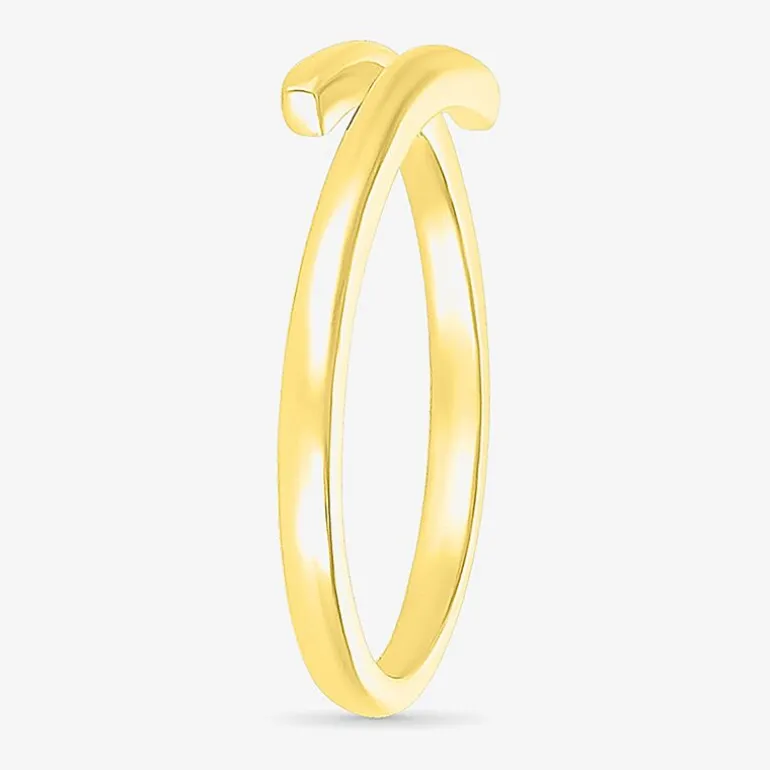 Womens 4MM 10K Gold Round Bypass Band