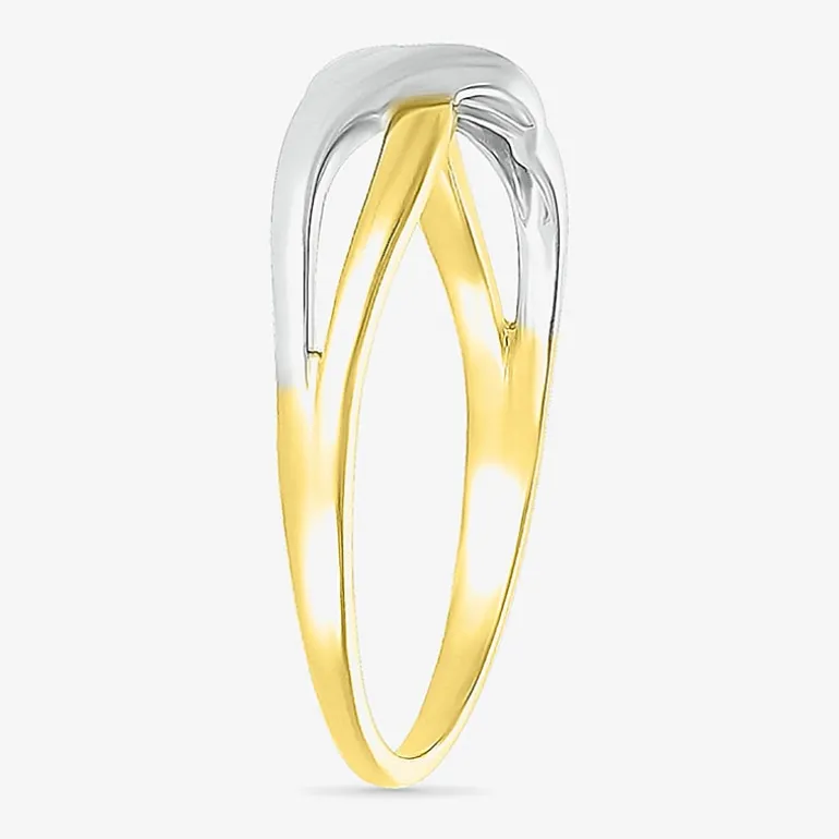 Womens 6MM 10K Two Tone Gold Round Band