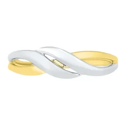 Womens 6MM 10K Two Tone Gold Round Band