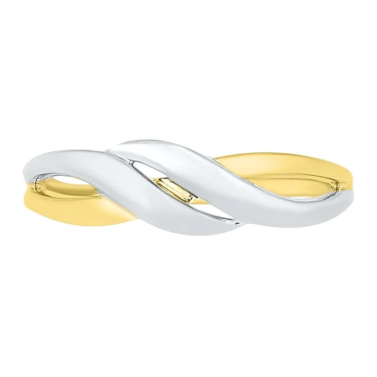 Womens 6MM 10K Two Tone Gold Round Band