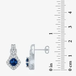 Womens 4-pc. Lab-Created Blue Sapphire & Cubic Zirconia Silver Over Brass Jewelry Set