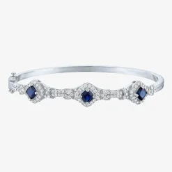 Womens 4-pc. Lab-Created Blue Sapphire & Cubic Zirconia Silver Over Brass Jewelry Set