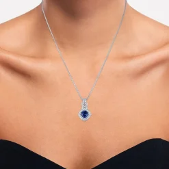 Womens 4-pc. Lab-Created Blue Sapphire & Cubic Zirconia Silver Over Brass Jewelry Set