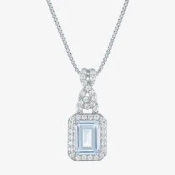 Womens 4-pc. Simulated Aquamarine & Cubic Zirconia Silver Over Brass Jewelry Set