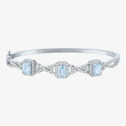 Womens 4-pc. Simulated Aquamarine & Cubic Zirconia Silver Over Brass Jewelry Set