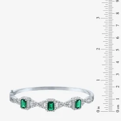 Womens 4-pc. Simulated Emerald & Cubic Zirconia Silver Over Brass Jewelry Set
