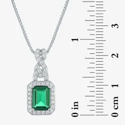 Womens 4-pc. Simulated Emerald & Cubic Zirconia Silver Over Brass Jewelry Set