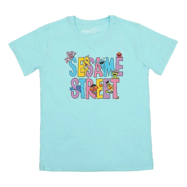 Womens Sesame Street Plush Crew Neck Short Sleeve 2-pc. Pajama Set