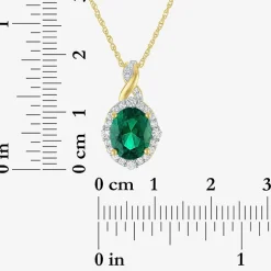Womens Simulated Green Emerald 14K Gold Over Silver Oval 3-pc. Jewelry Set