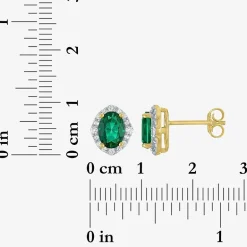 Womens Simulated Green Emerald 14K Gold Over Silver Oval 3-pc. Jewelry Set