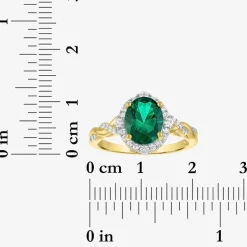 Womens Simulated Green Emerald 14K Gold Over Silver Oval 3-pc. Jewelry Set