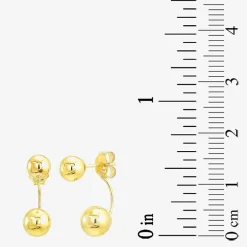 Womens White Cubic Zirconia 10K Gold 2 Pair Earring Set