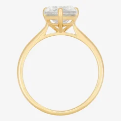 Womens White Cubic Zirconia 10K Gold Pear Solitaire Cocktail Ring