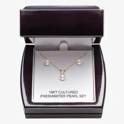 Womens White Cultured Freshwater Pearl 10K Gold 2-pc. Jewelry Set