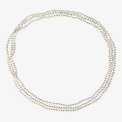 Womens White 100 Inch Strand Necklace