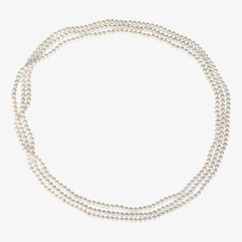 Womens White 100 Inch Strand Necklace