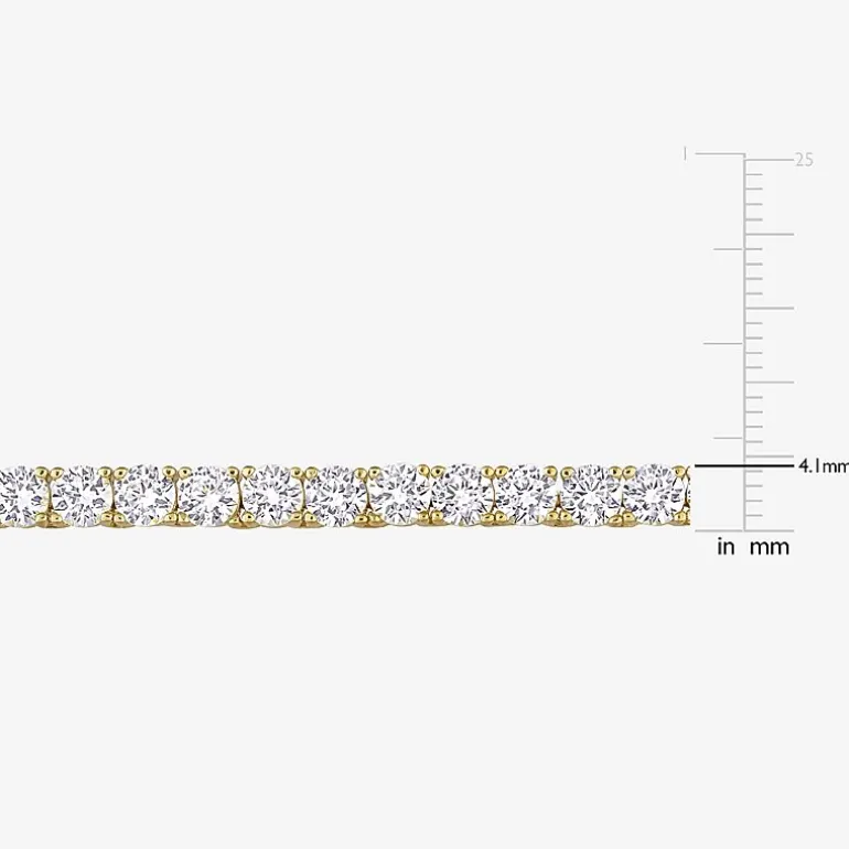 Womens White Sapphire 18K Gold Over Silver 17 Inch Tennis Necklace