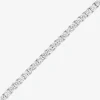 Womens White Sapphire Sterling Silver 18 Inch Tennis Necklace
