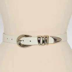 Worthington Oval Buckle Pant Belt With Triple Keeper Womens Belt