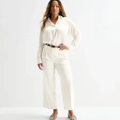 Worthington Plus Womens Long Sleeve Slim Fit Blouse