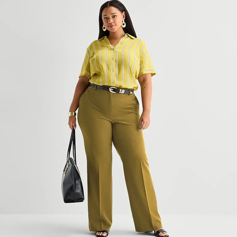 Worthington Plus Womens Modern Perfect Trouser