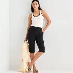 Worthington Womens Cinched High Rise Capri Pant