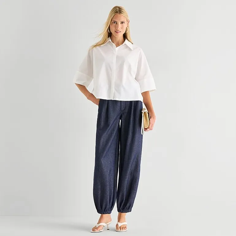 Worthington Womens Cuffed Short Sleeve Regular Fit Poplin Button-Down Shirt