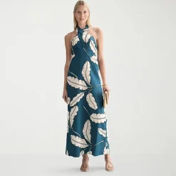 Worthington Womens Halter Neck Sleeveless Maxi Dress
