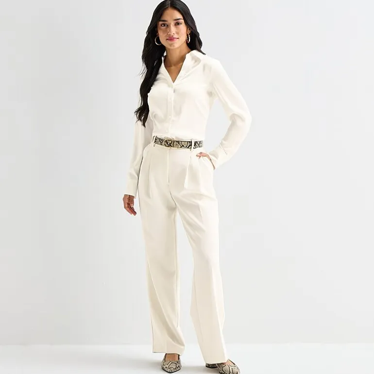Worthington Womens Long Sleeve Slim Fit Blouse