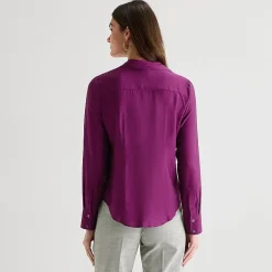 Worthington Womens Long Sleeve Slim Fit Blouse