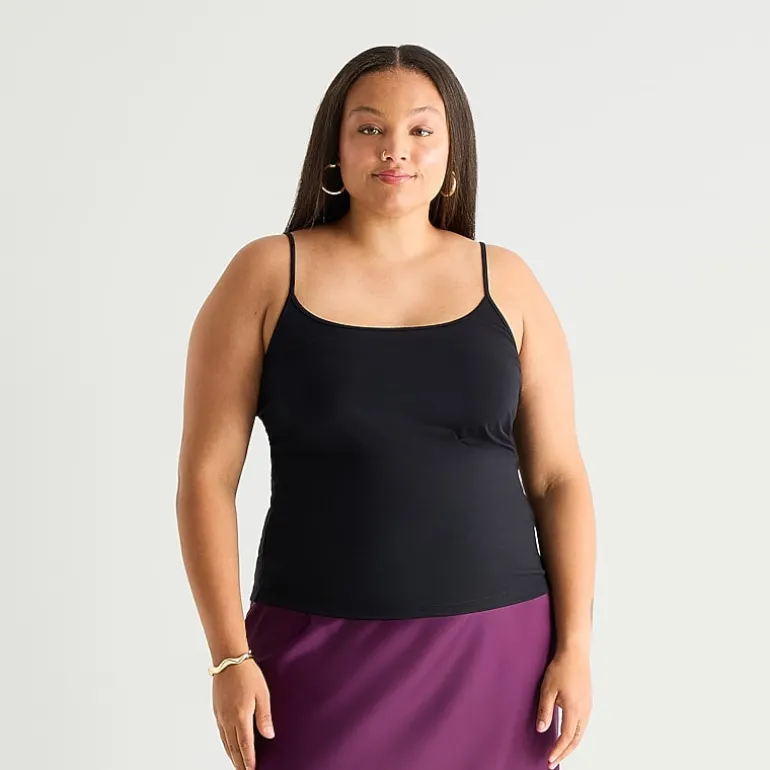 Worthington Womens Plus U Neck Sleeveless Camisole